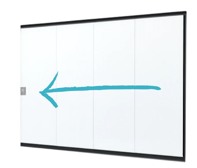 Glazen Schuifwand Vaste Handgreep Links 362 x 224 cm - Afbeelding 1